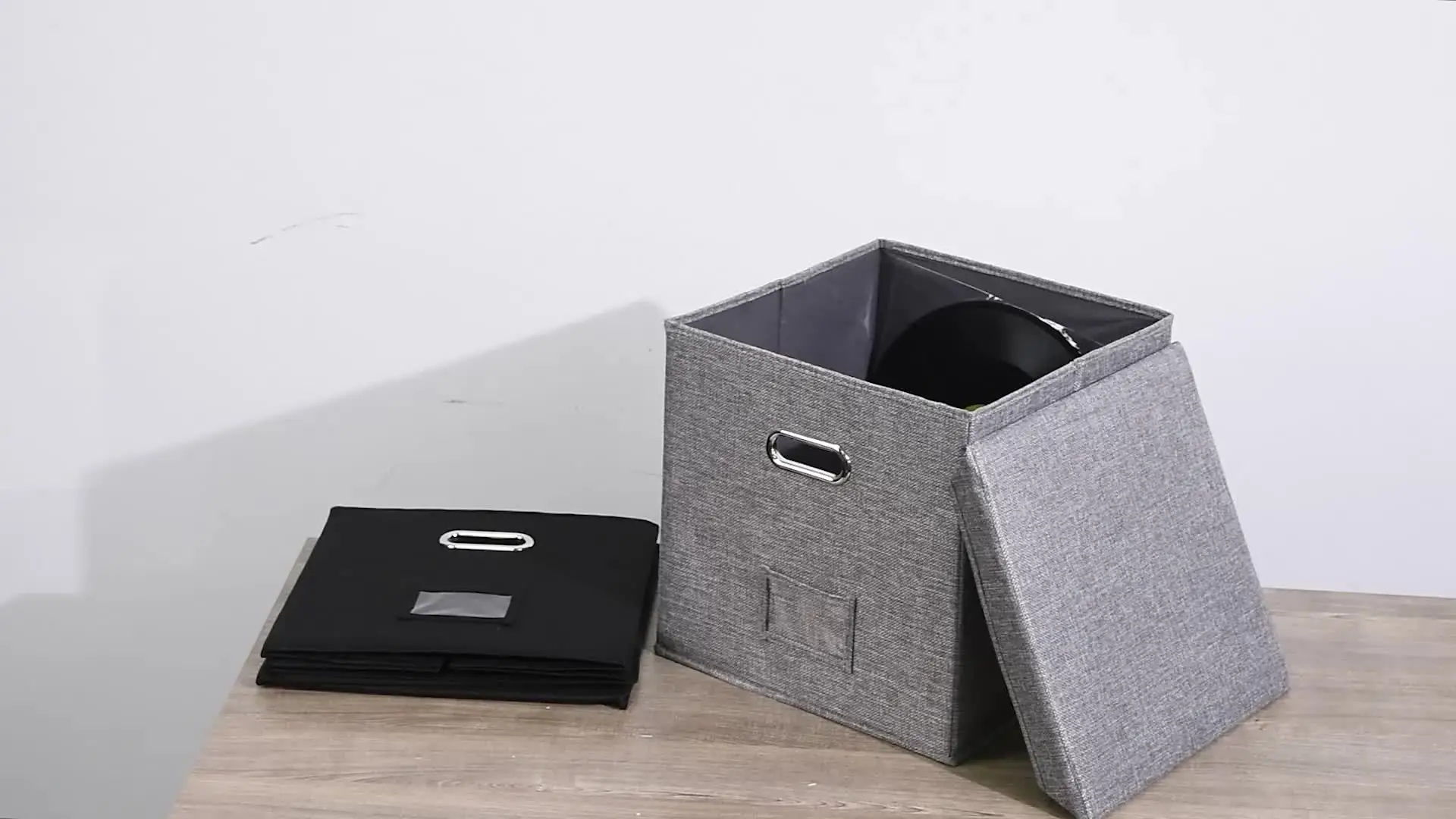 Uniclife Vinylplaten opbergdoos, opvouwbare LP-opbergdoos met deksel en handgrepen, waterafstotende albumbox voor 120 single-vinylplaten, 33 × 33 × 33 cm