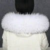 100% Real Fur Collar Luxury Warm Natural Raccoon Fur Scarf Women Genuine Fur Collar Scarves Large Fur Shawl Male Jacket Coat 2
