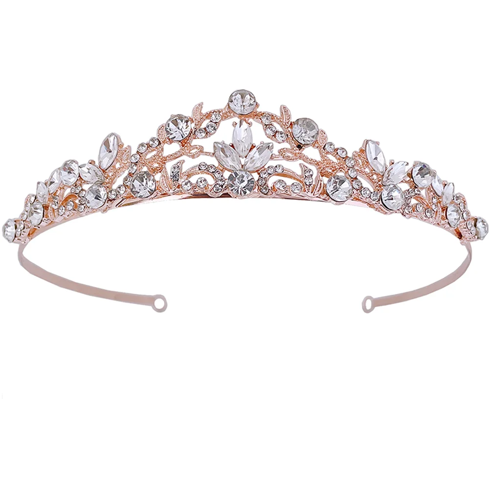 

Crown Headband Tiara for Women Headdress Bride Headpiece Girl Rhinestone Birthday Rhinestones