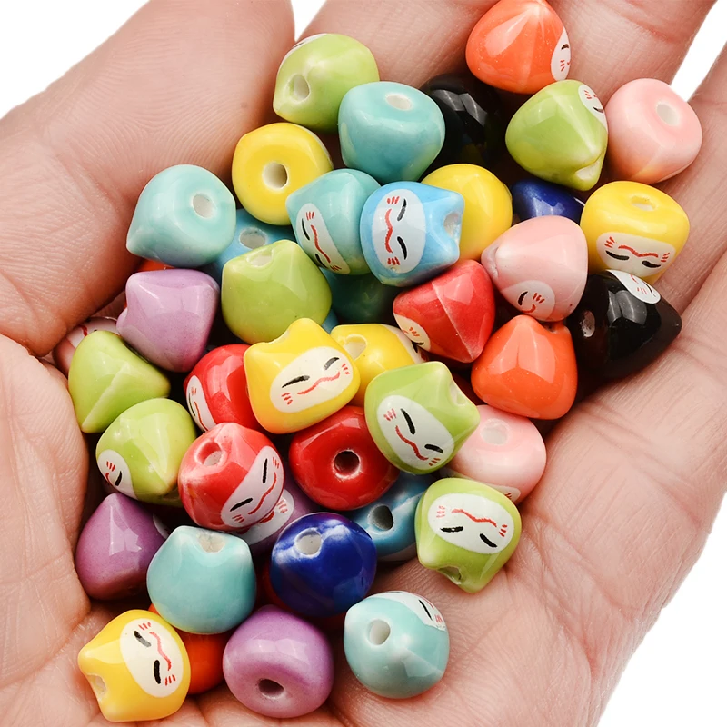 Cute Cat Shape Ceramic Beads Spacer Loose Porcelain Beads for Jewelry  Bracelets Making DIY Accessories Finding Women Girls Gifts