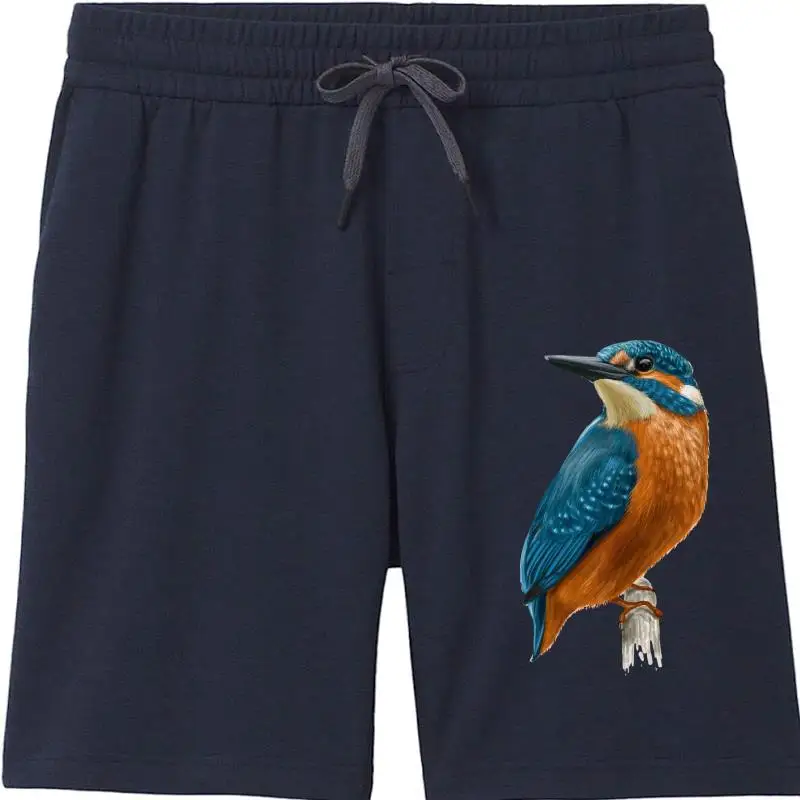 

Мужские шорты Kingfisher с художественным дизайном, шорты из чистого хлопка для рыбалки, рыбы, дикой природы, птиц, британских птиц, влюбленных