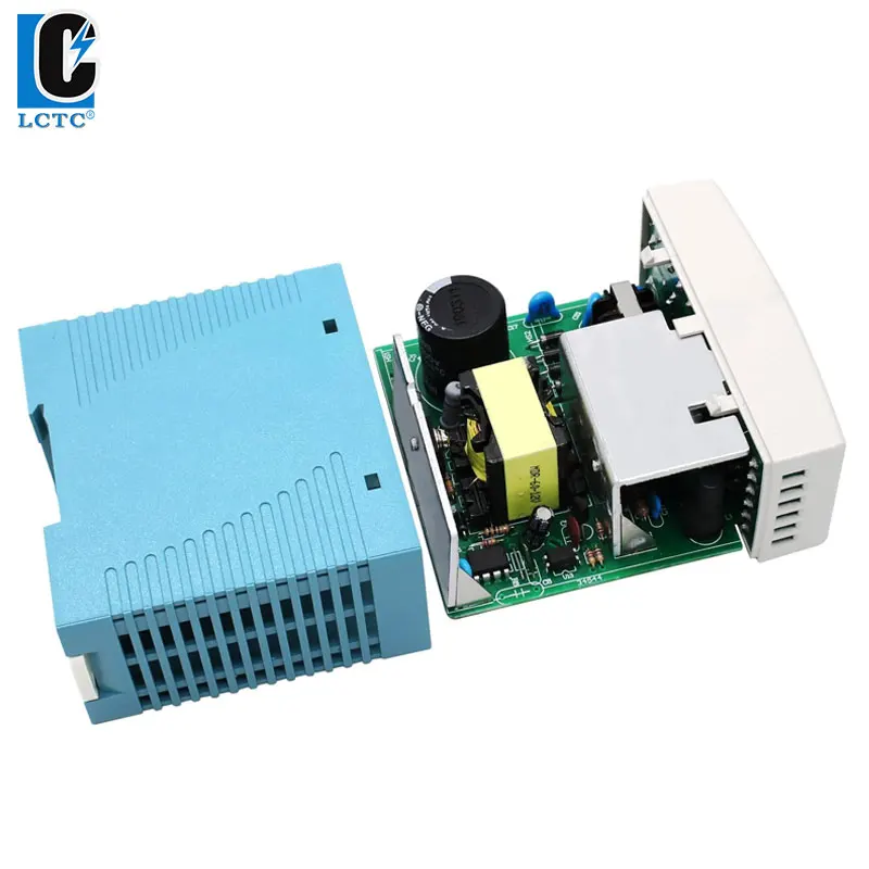 LCTC 스위칭 전원 공급 장치 MDR-20W, AC DC 단일 출력 스위치, DIN 레일 전원 공급 장치, 5V, 12V, 24V, 48V, 60W, 100W