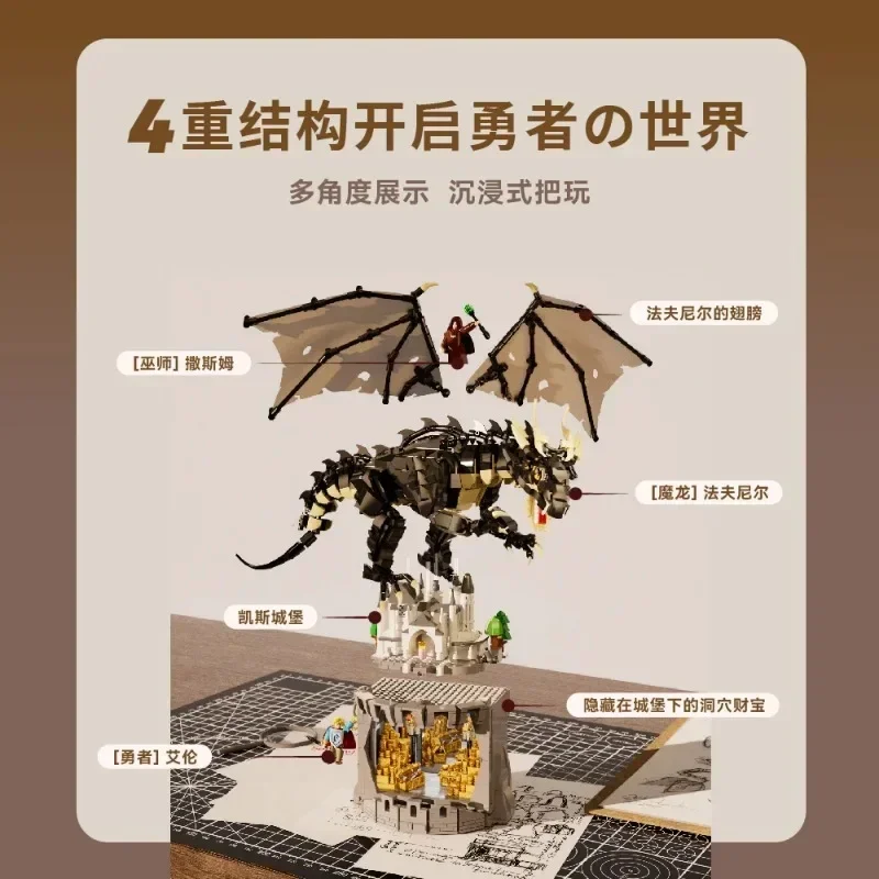 New2024 Creative MOC Building Blocks 21348 Black Dragon God Secret