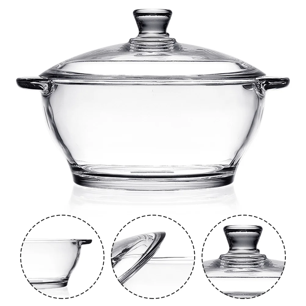 

Glass Ramen Bowl Lid Clear Glass Stockpot Stovetop Cooking Pot High Borosilicate Glass Saucepan Soup Stew Simmer Pot Noodle