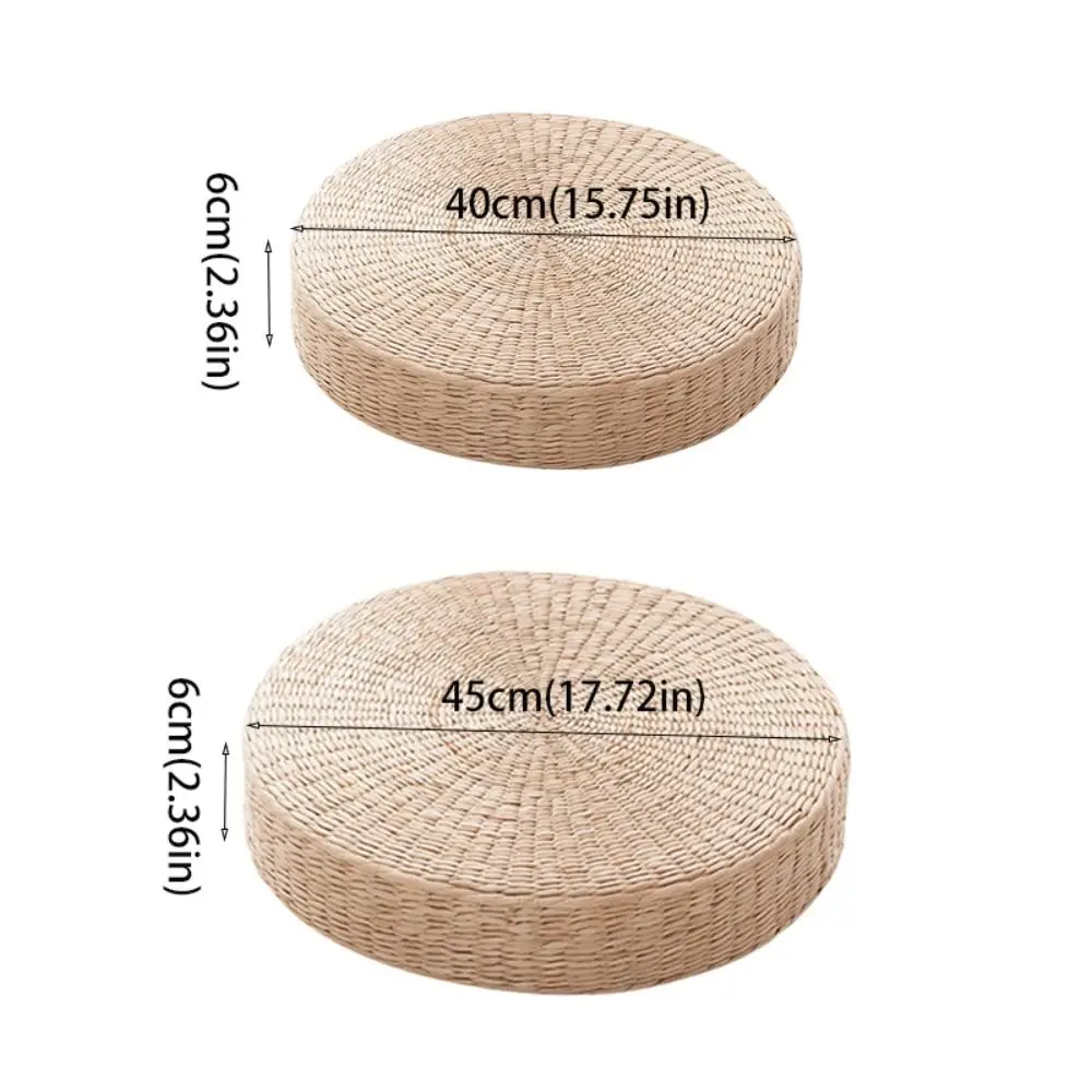 Durable Japanese Style Natural Straw Futon Cushion Round Handmade Tatami Cushion Woven Floor Mat Temple