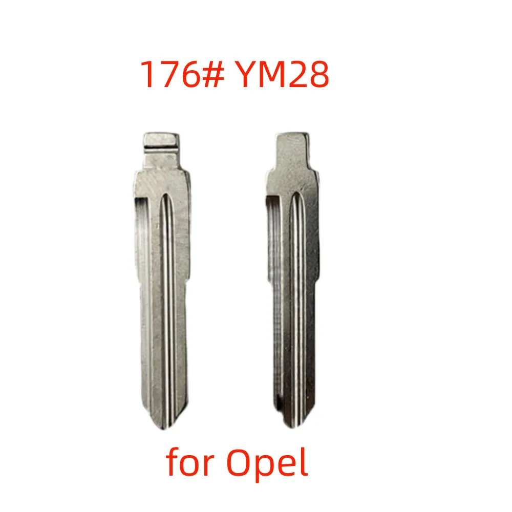 Keychannel  10pcs 176# KD Key Blade YM28 Right Key Uncut Metal Flip Key Blank Spare Door Key for Xhorse VVDI KD Remotes for Opel