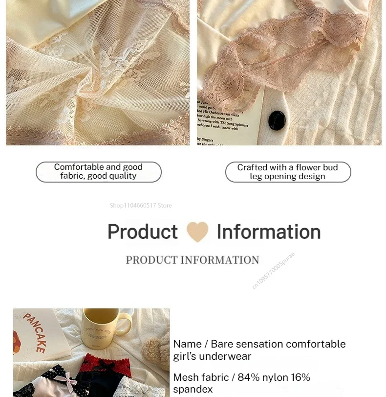 French Lace Underwear Pure Cotton Crotch Satin Sexy Triangle Panties Underwear Low-rise Panties Soft Briefs Comfortable Lingerie S11fffd7cd0304e06b3a60930815447e4r