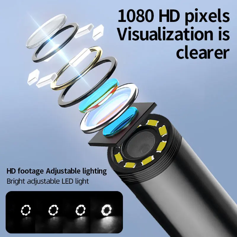 4.3 Inch Screen Industrial Endoscope Camera 1080P Snake Endoscopic For Cars Sewer Piping Inspection Borescope 3