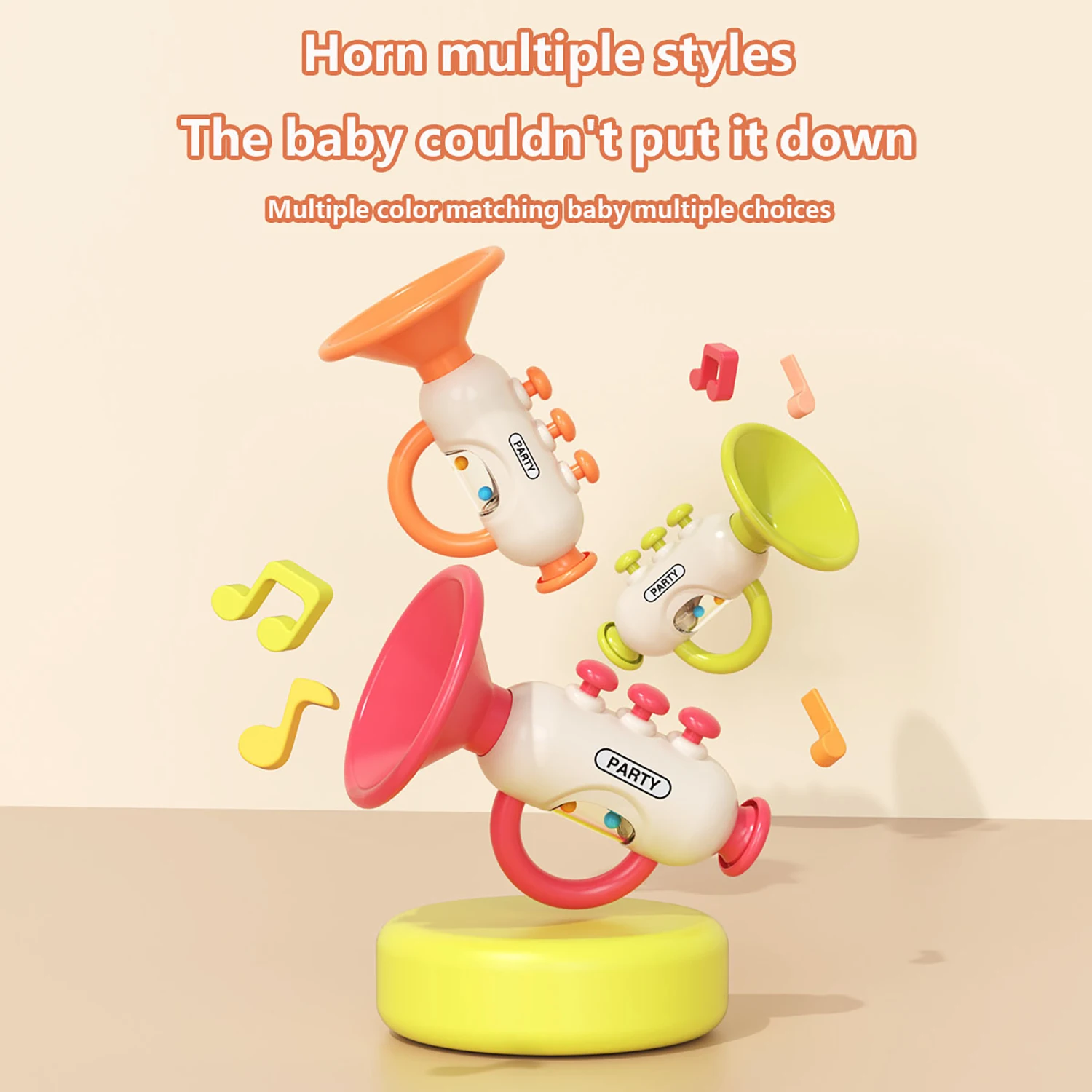 Children's mini trumpet toy, baby can whistle, instrument, harmonica can play, puzzle early education 3