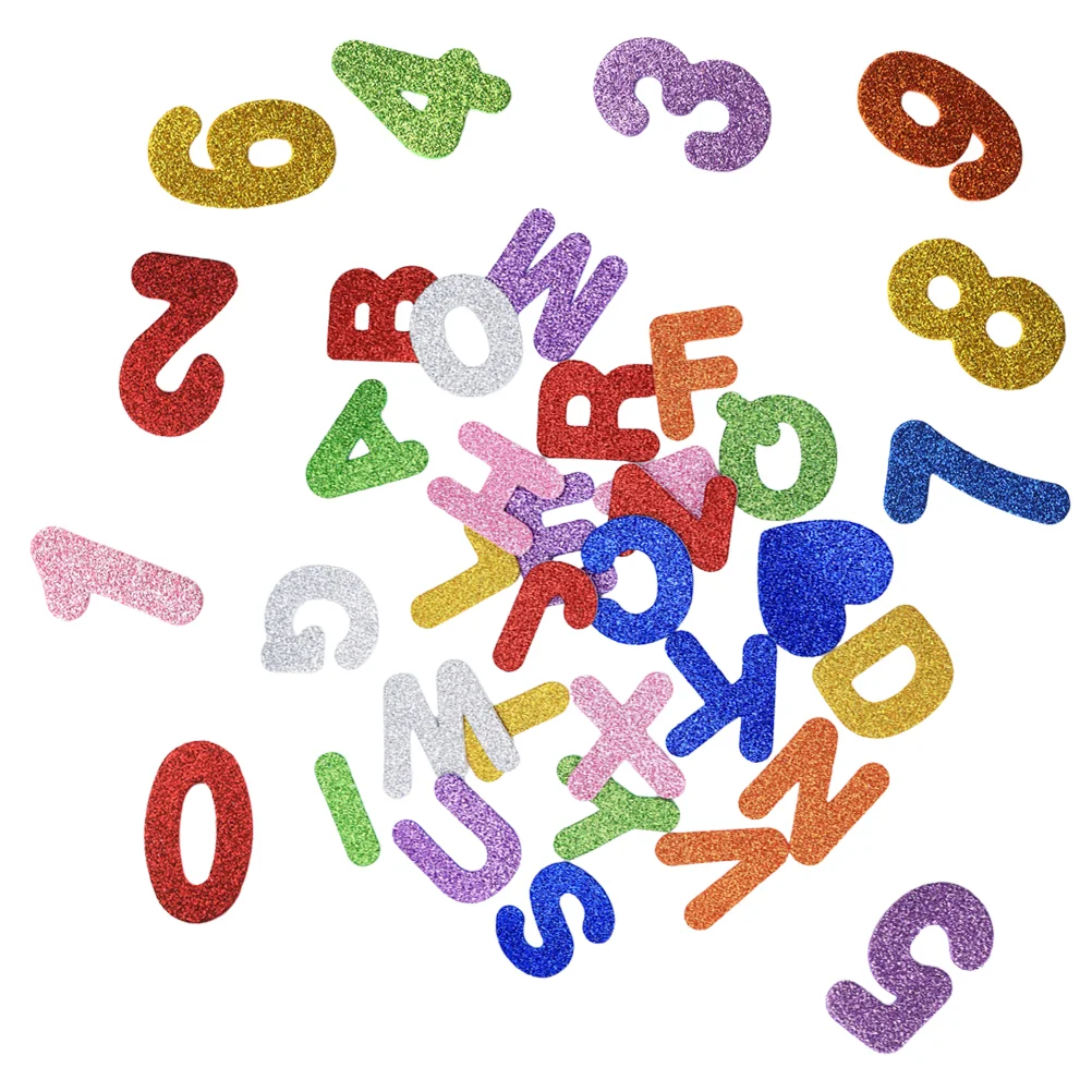 alphanumeric patch alphabet sticker bright foams letter stickers reward self adhesive 2 Packs Alphanumeric Patch Self-adhesive Letter Sponges Stickers Supplies Flash