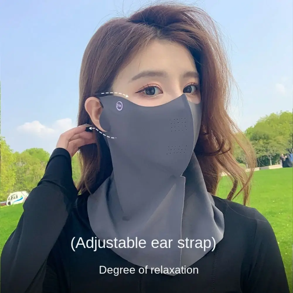Women Traceless Mask Ice Silk Anti-UV Facemask Sport Sunscreen Mask Summer Cycling Sun Protection Breathable Thin Cover Face