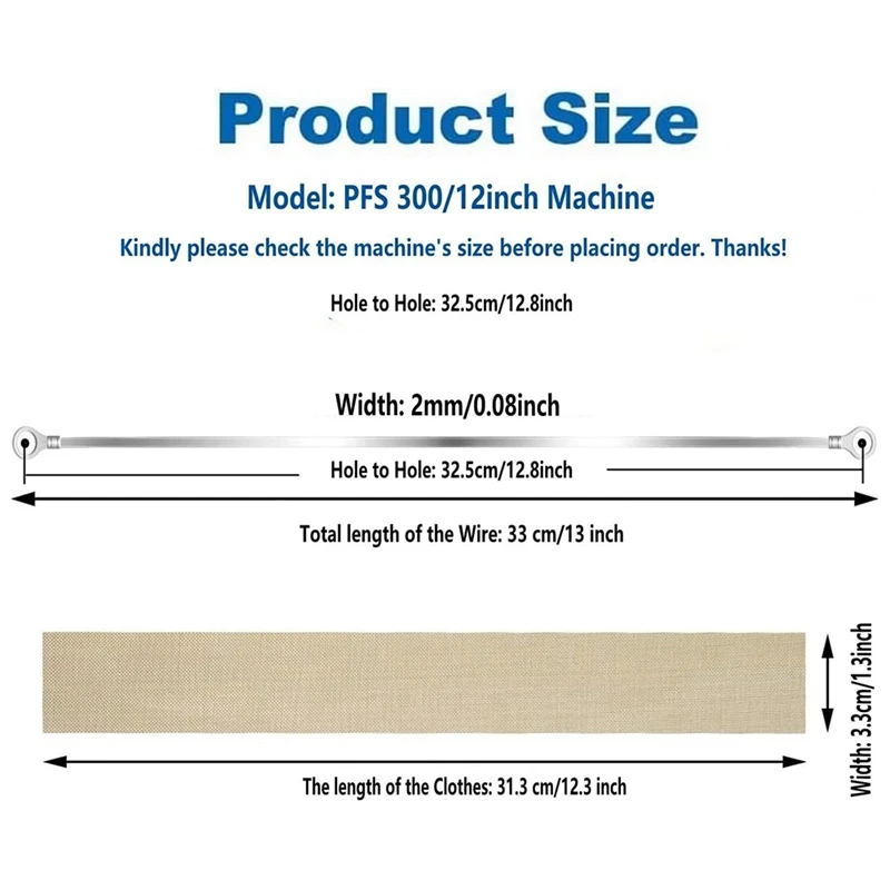 Impulse Sealer Replacement Parts 12 Inch-2 Mm Heat Seal Strips PTFE Tapes Sealer Replacement Accessories Elements 6 Pack