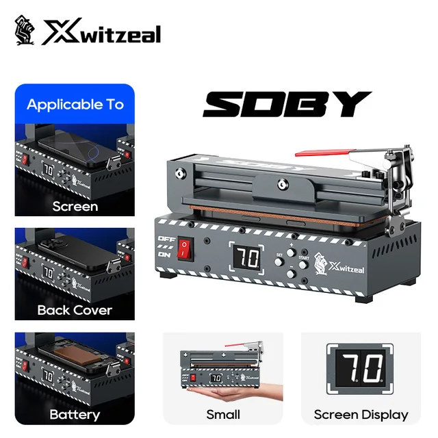 مكبس حراري Xwitzeal SDBY – تحكم PID لتثبيت الشاشات والغراء 2