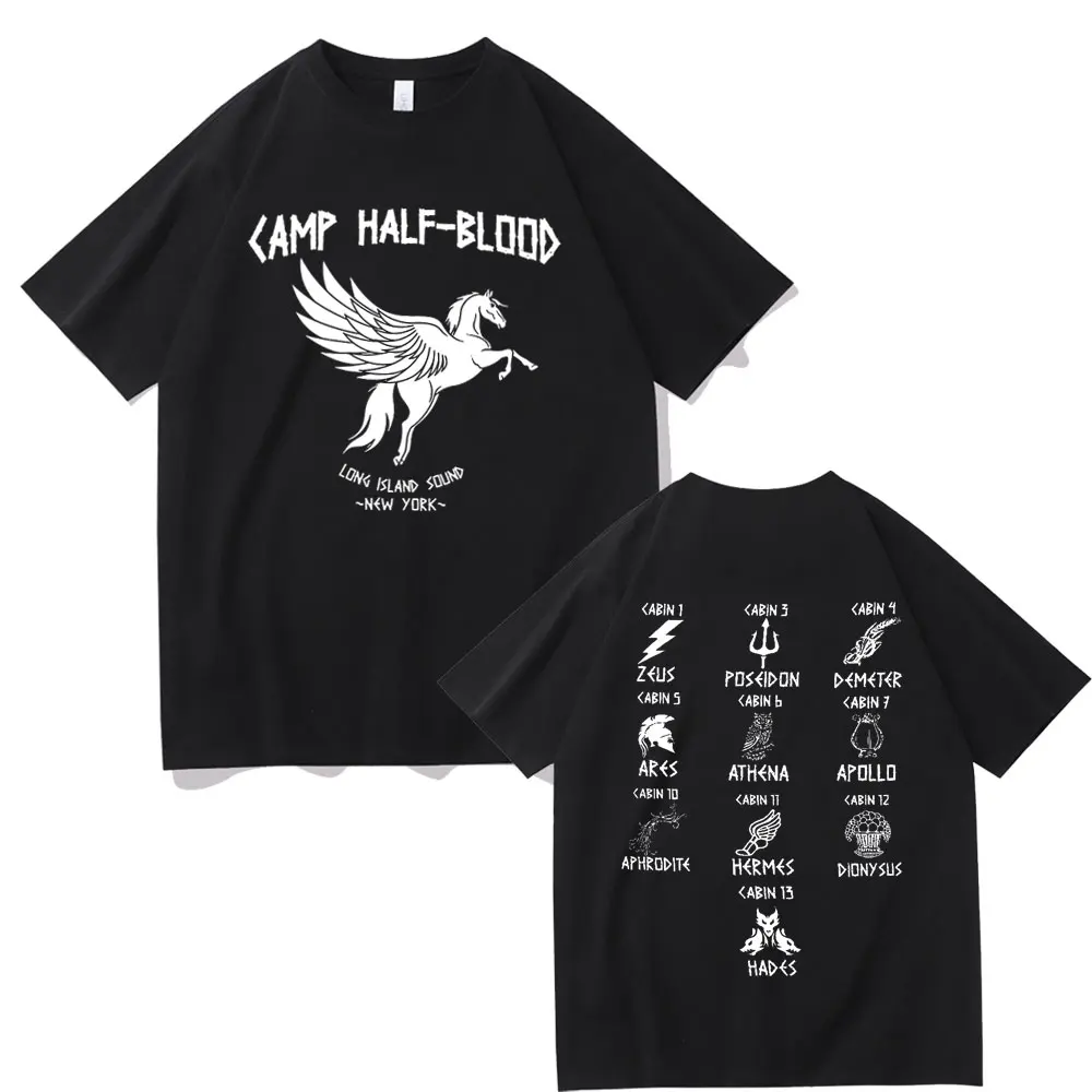 Camp Half Blood Graphic T-shirt Men Women Casual Loose Oversized Tshirt Men's Fashion Brand Streetwear Male 100% Cotton T-shirts