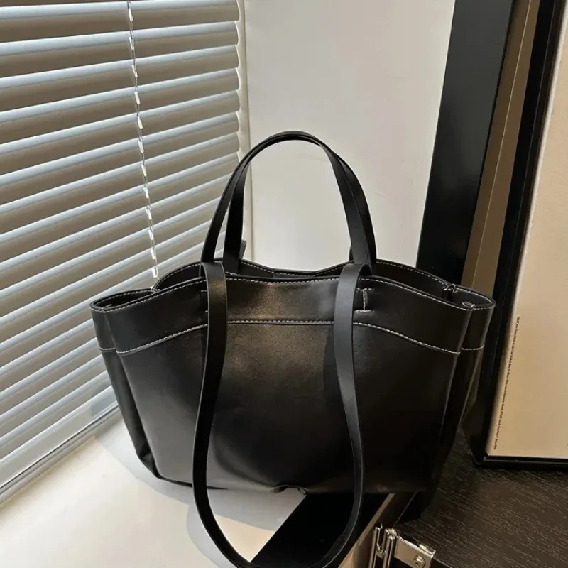 Women Tote Bag Underarm Bag Large Capacity PU Leather Shoulder Bags Vintage Crossbody Bag Brand Designer Briefcase with Purse