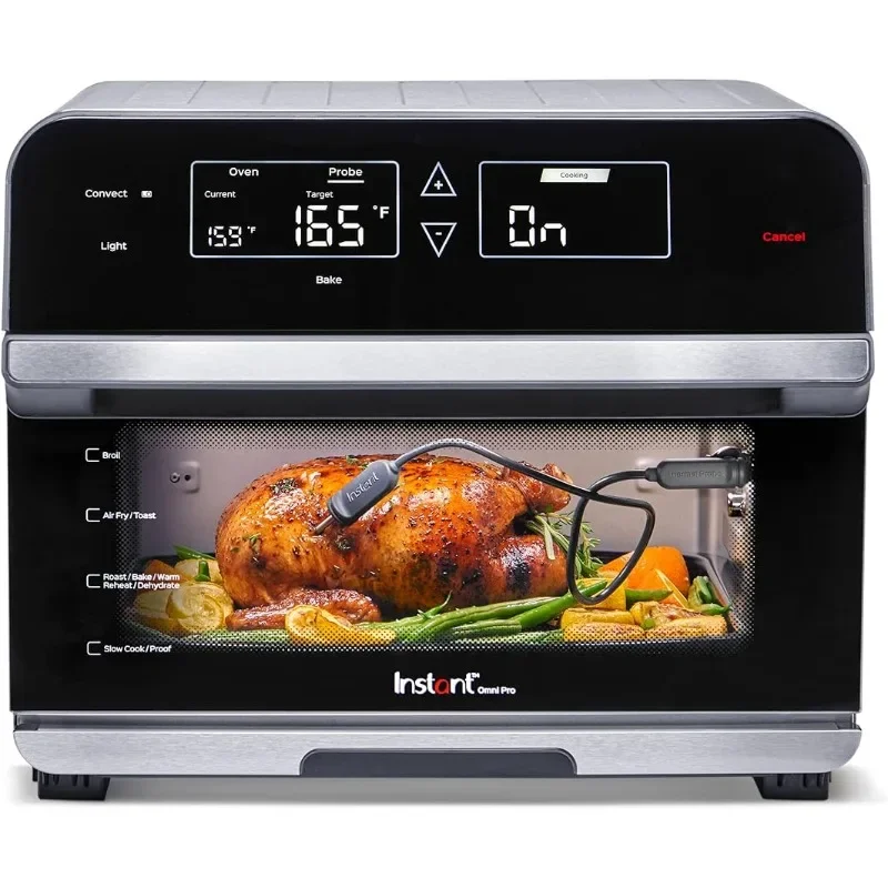 

Omni Pro 19QT/18L Toaster Oven Air Fryer, 14-in-1, Crisp, Broil, Bake, Roast, Rotisserie, Toast, Slow Cook, Proof, Black