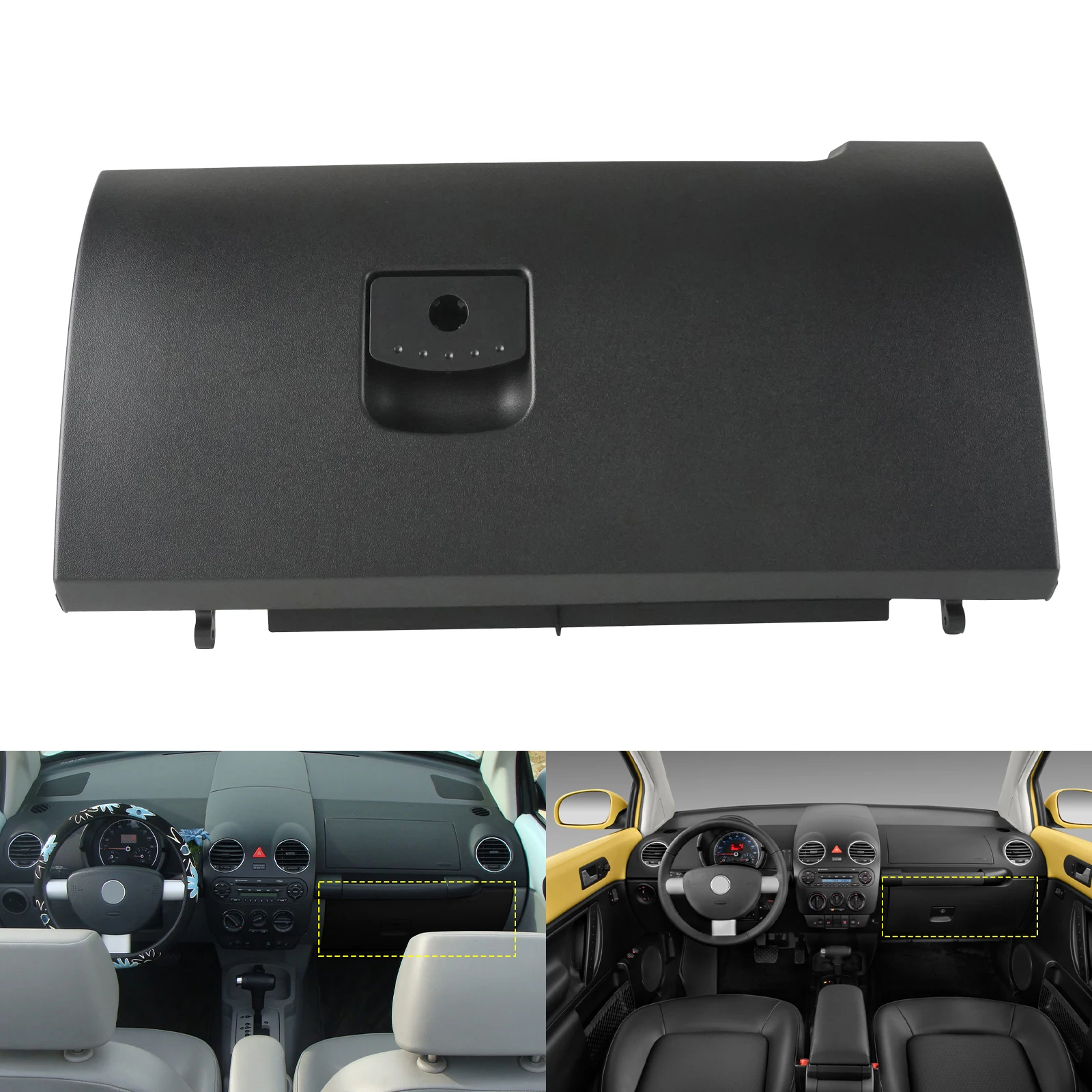 ANGRONG 자동차 글러브 박스 뚜껑 플랩 블랙 VW New Beetle 1C1..