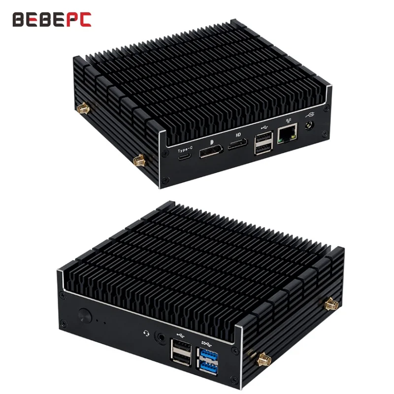 Mini Pc Computer Industriale Senza Ventola Intel Pentium 5405U Ddr4 M.2 Nvme Ssd 4K Uhd Wifi Bluetooth Windows 11 Linux Barebone