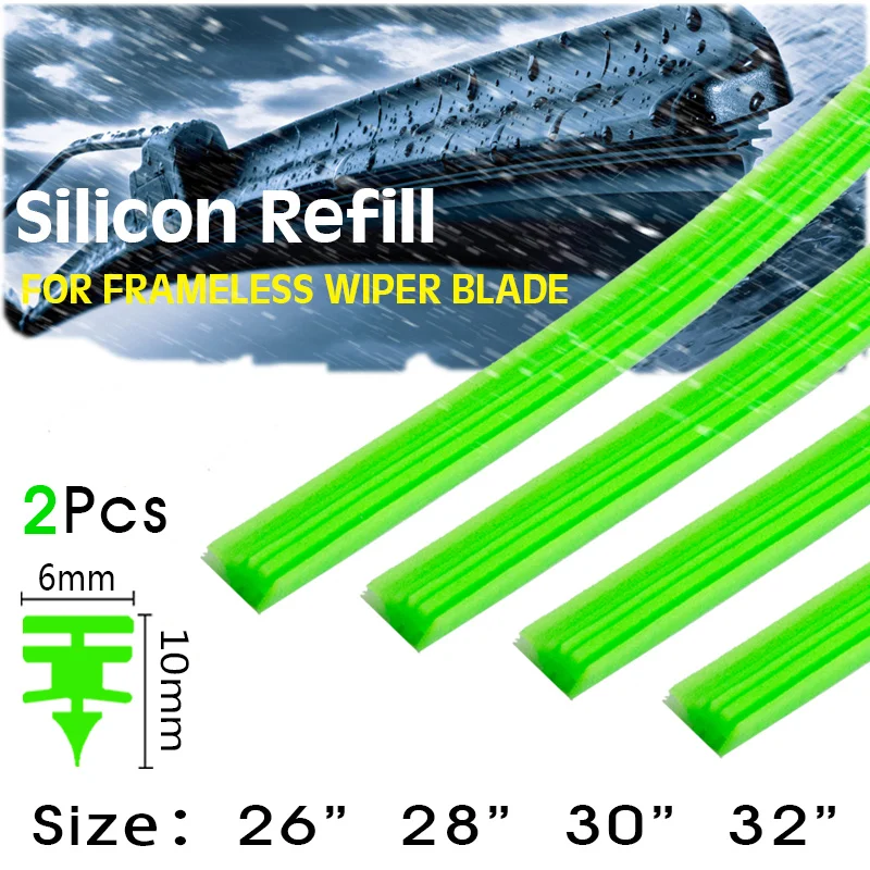 2PCS1PairUniversallyCarWiperBladeSilicaGelSiliconRefillStrips