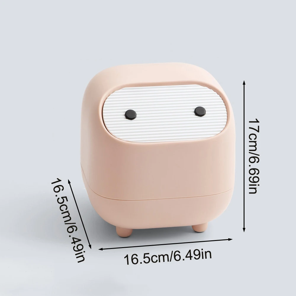 Mini Trash Can with Lid for Desktop Bathroom Vanity Office
