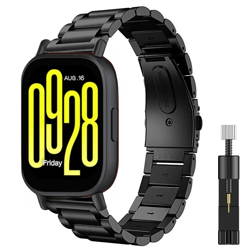 Metal Strap for Redmi Watch 5 Active Stainless Steel Adjustable Bracelet Band for Redmi Watch 5 Lite Sport Smart Band Belt
