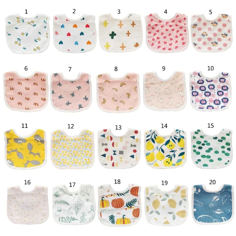 

Infant Bib Cotton Drooling Bibs for Baby 0-3Y High Absorbent Printed Feeding Bib Q81A