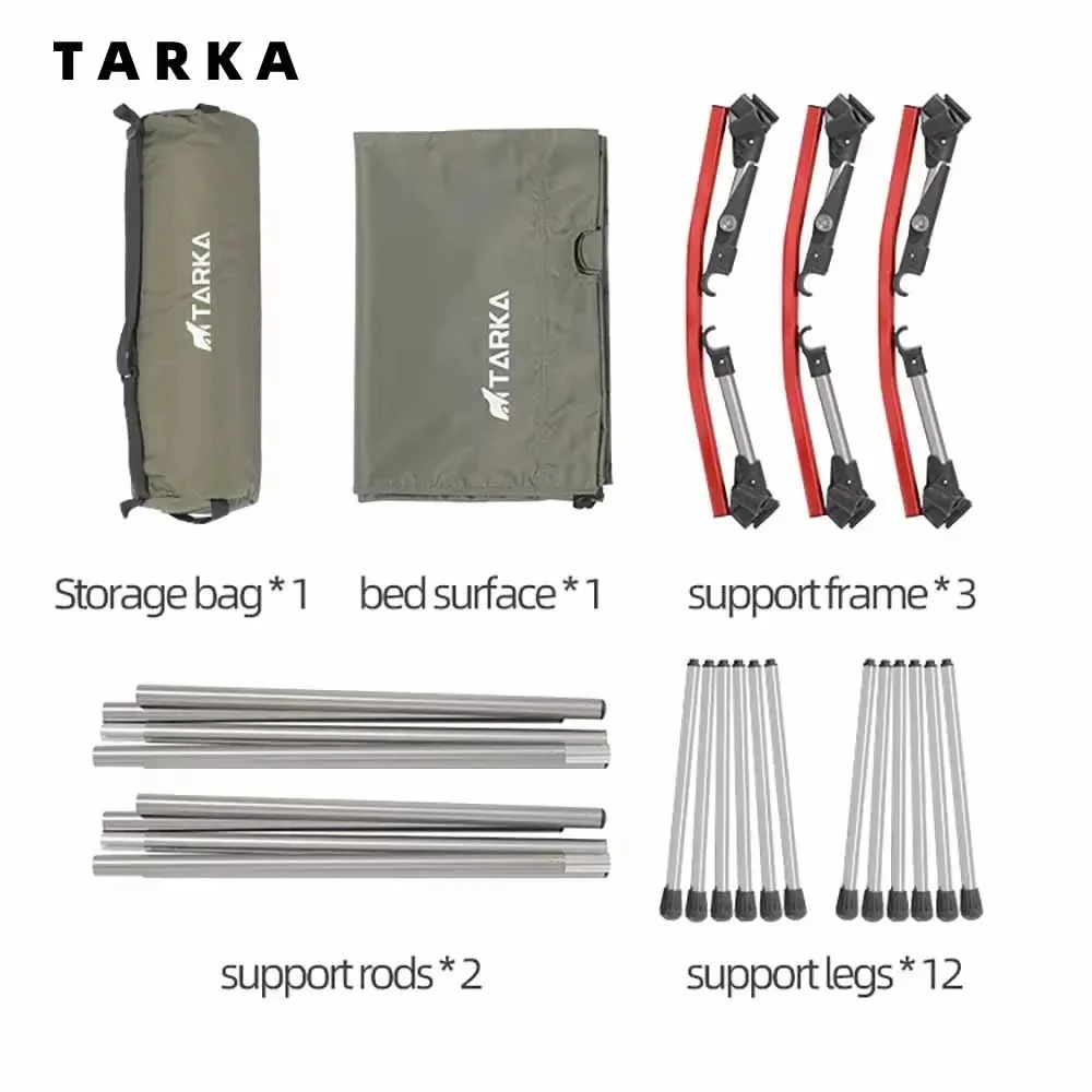 TARKA Camping Bed Folding Cot Lightweight Foldable Outdoor Bed For Tourist Hiking Climbing Camp
