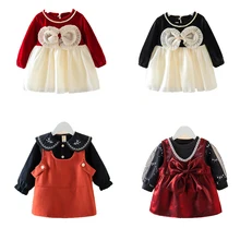 Robe à manches longues pour fille, vêtements pour enfant, 24 couleurs, livraison gratuite, printemps automne, 2022