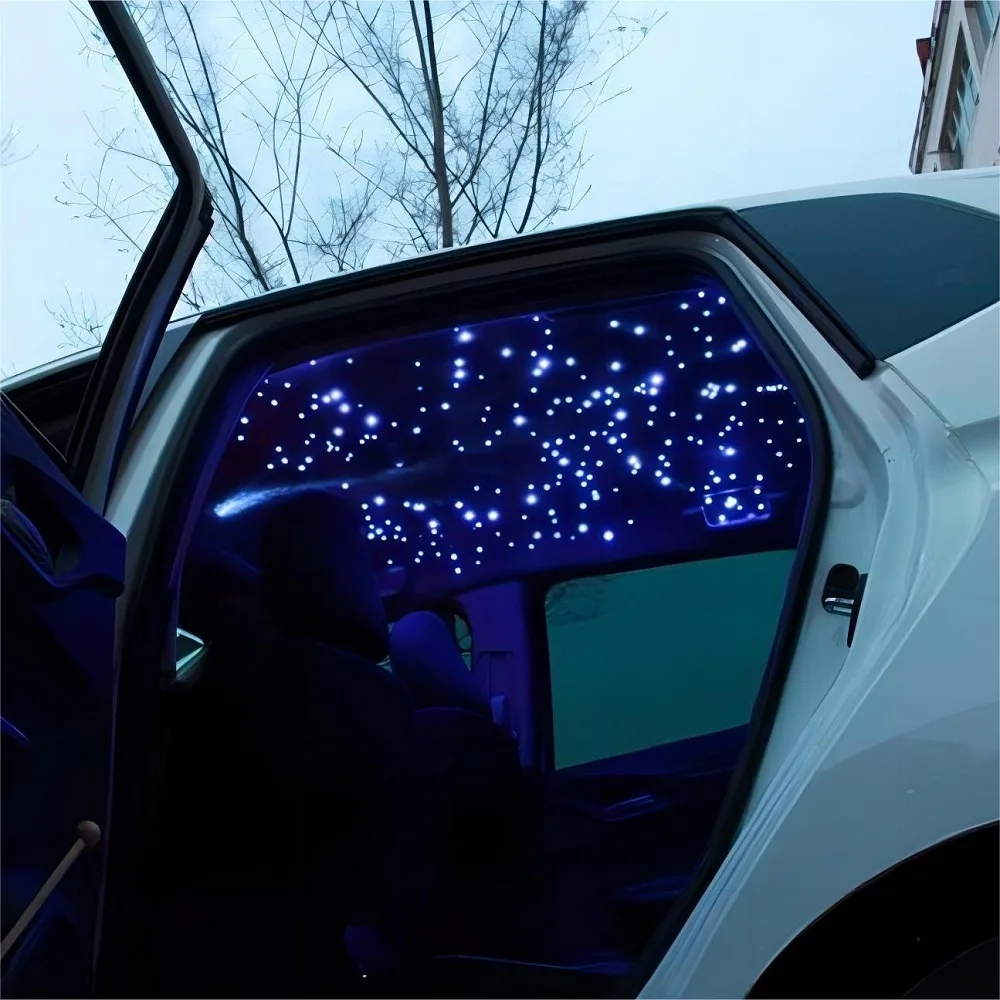 LED 지능형 광섬유 조명, 자동차 지붕 별이 빛나는 밤 색상 변경, 모바일 앱 적외선 리모컨, 12V