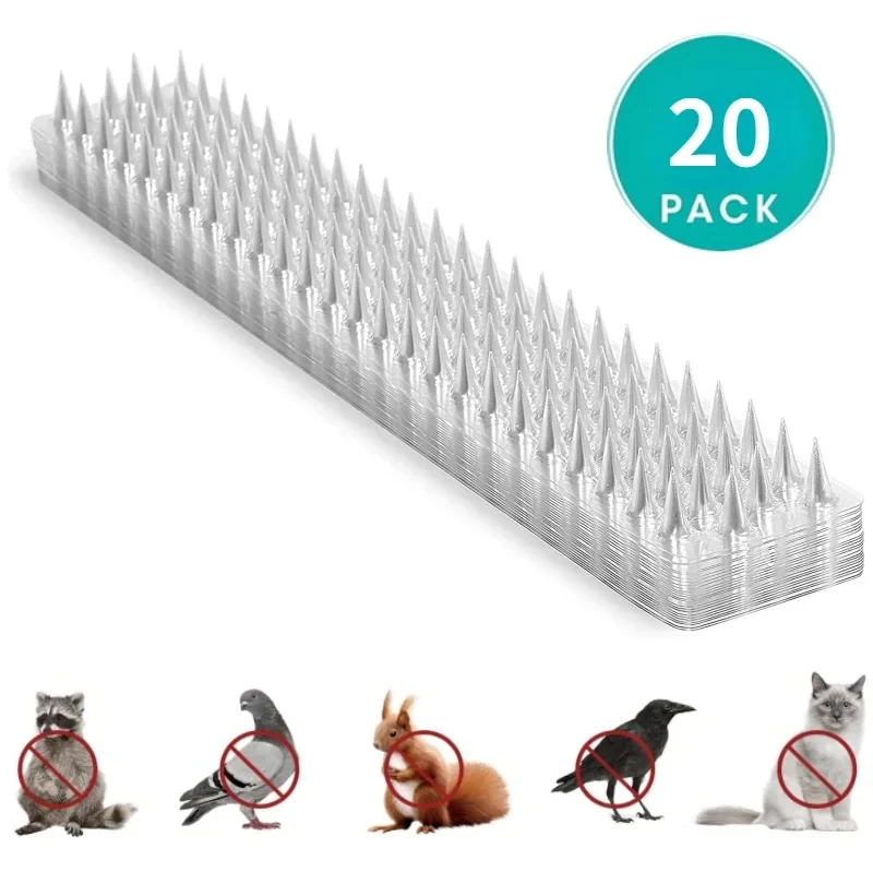 10/20Pcs Spikes Repeller Cat Plastic Bird Repellent Anti Pigeon Anti-bird Squirrel Garden Fences Control Transparent Spikes