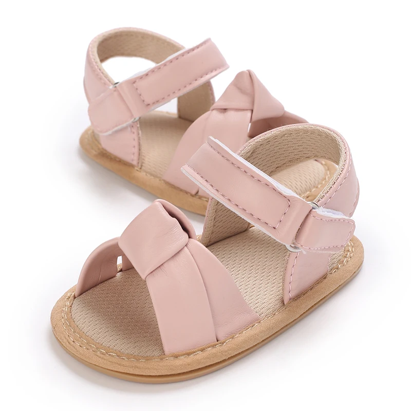 Baby Girls Open Toe Sandals Summer Knotted Twist Soft Non-slip Walking Shoes for Toddler Newborn Infant