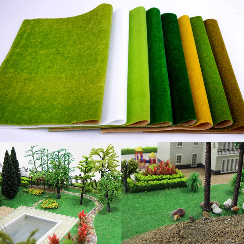 

Artificial Lawn Landscape Grass Mat for Architectural Scenery Material DIY Fake Landscape Lawn Mat Simulation Grass Velvet Paper