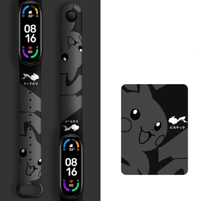 Pokemon Picachu Fashion Cartoon Electronic Watch Ring Strap Wristband  Sports Smart Bracelet Silicone Replacement Kids Toy  Gift C