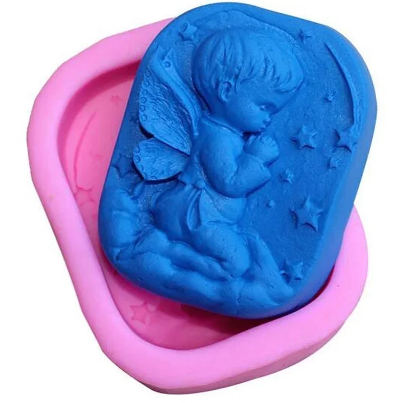 Silicone Mold New Angel Boy Handmade Mold Silicone Cake Ice Modeling Tool Pastry Arts Decorative Molds for Soap Making