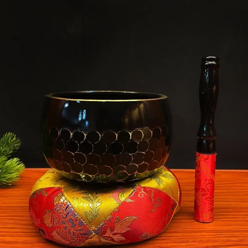Campana tibetana in ottone da 4 pollici per meditazione yoga fatta a mano Campane tibetane da 12 pollici Strumenti a percussione per terapia del suono - immagine 2