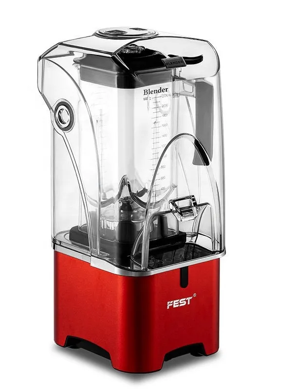 

Commercial Electric Smoothie Blender with Sound Cover Silent Proof for boba tea shop