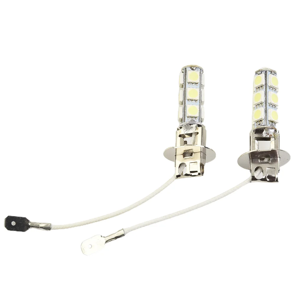 

2pcs H3 Daytime Running Light 12V DC Led Car Interior Light 13-5050 SMD LED Chip Pure 6500K Fog Lights Bulb Lamp