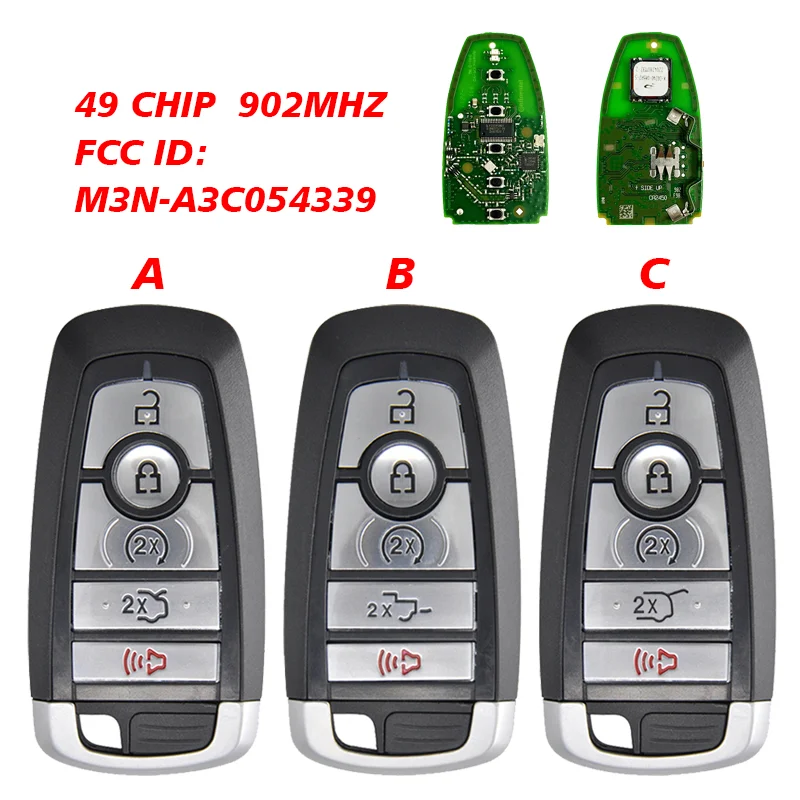 

CN018142 OEM M3N-A3C054339 902MHZ For New 2022 2023 Ford Mustang Lincoln Edge Explorer Expedition Fusion Mondeo Smart Key