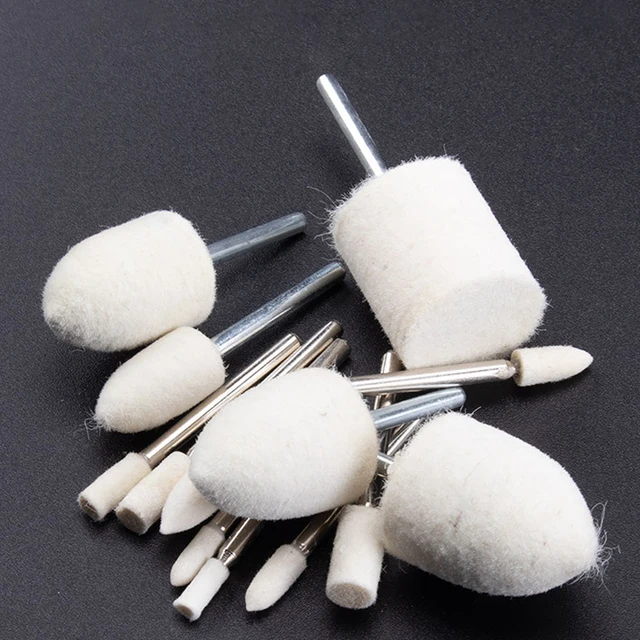 Luo Ke 8mm Wool Felt Polishing Bits, 1/8'' Shank Conical Shape - View #7