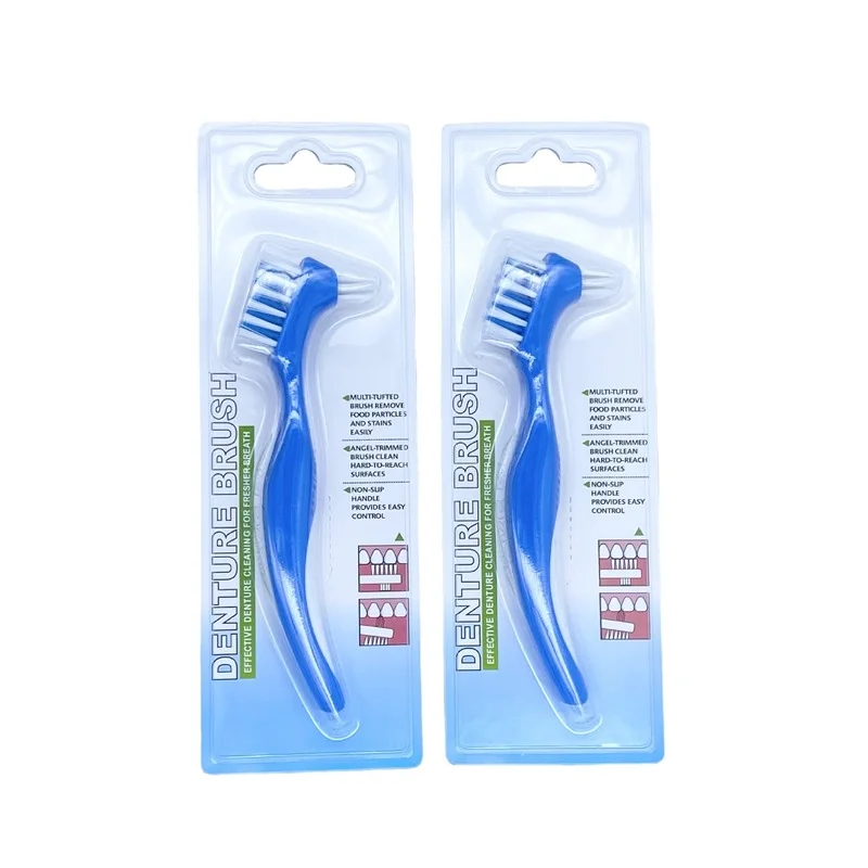 Denture Brush Denture Toothbrush Hard/Soft Double Bristle for False Teeth Brush Superb Total Cleaning