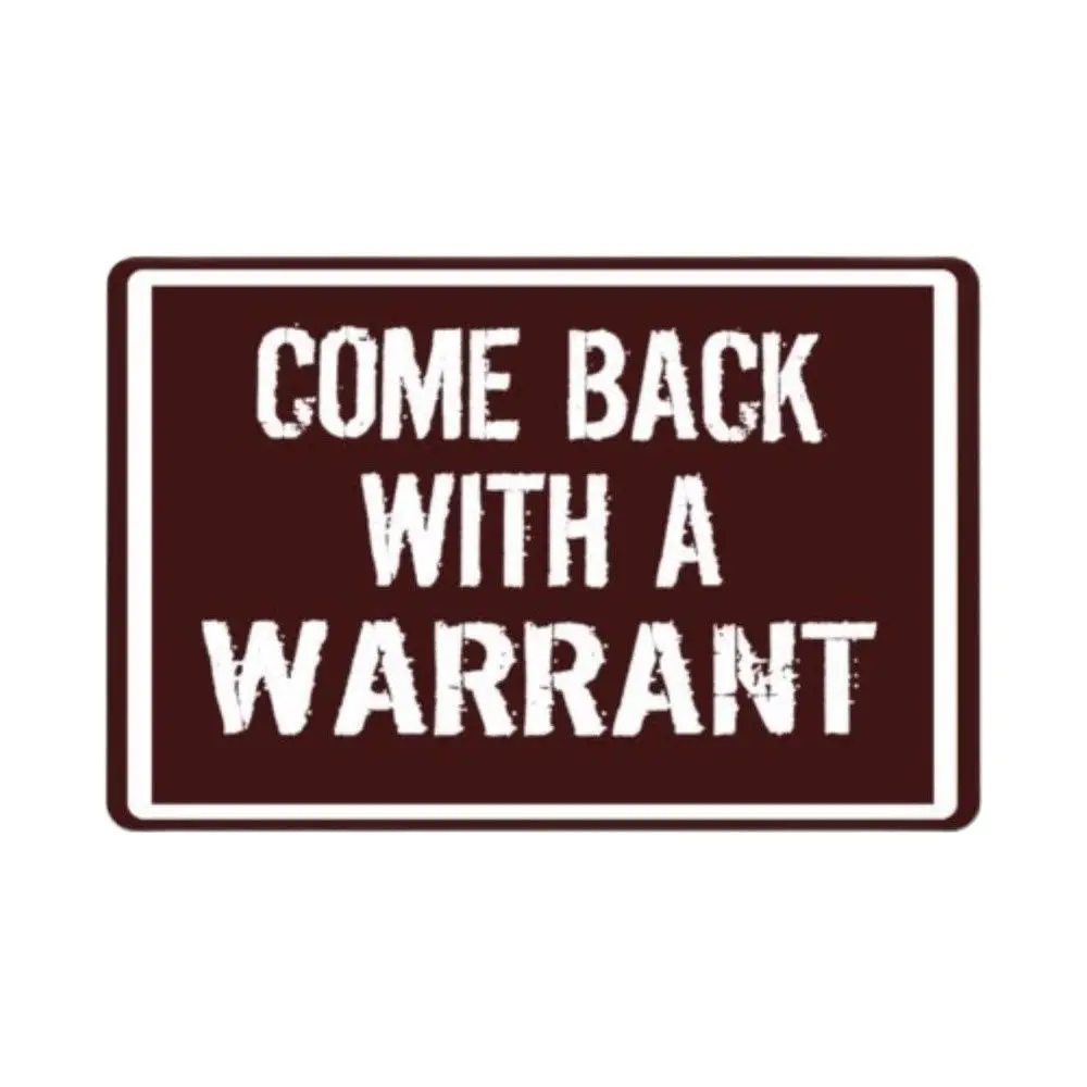 

Come Back With a Warrant Doormat Outdoor Porch Patio Front Floor Christmas Halloween Holiday Rug Decor Home Door Mat