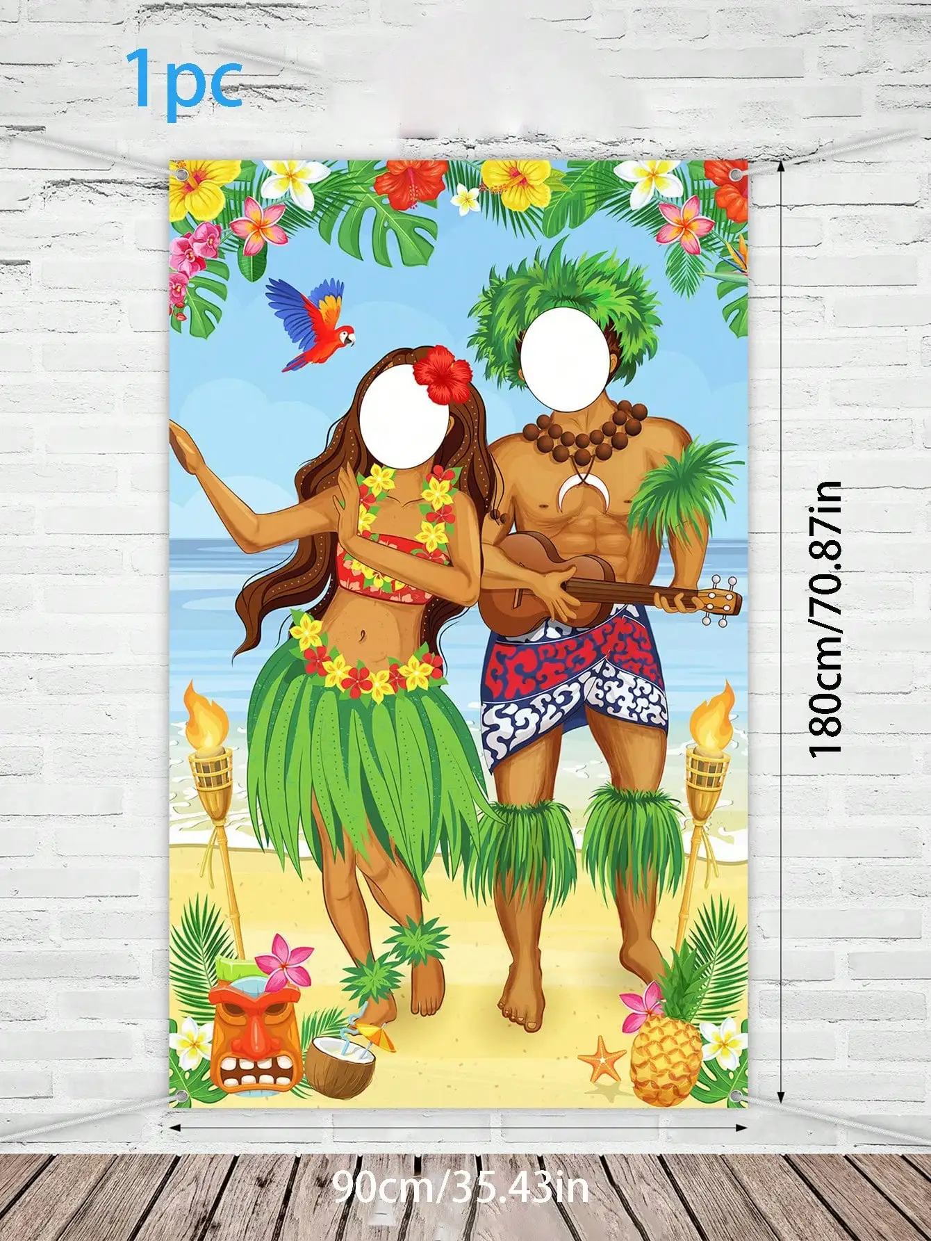 71*35.4 Inch Couples Photo Door Banner Hawaiian Party Decorations Photo Props Summer Party Banner Hawaiian Door party decorations