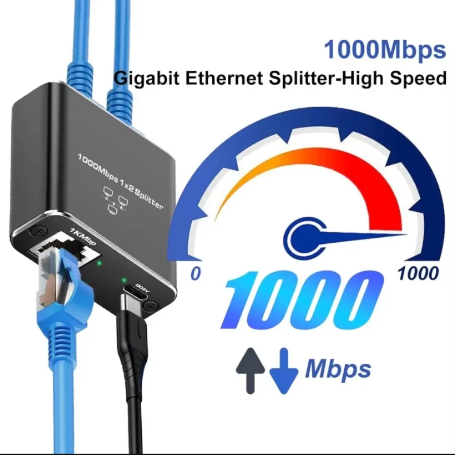 1000Mbps 이더넷 분배기 RJ45 네트워크 어댑터 케이블 익스텐더 LAN 1X2 1X3 1X4 PC 노트북 TV 라우터용 기가비트 이더넷 스위치