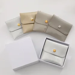 PU Leather Jewellery Pouch Packaging Bag Earrings Ring Necklace Bracelet Jewelry Storage Bags Mini Portable for Travel 2023