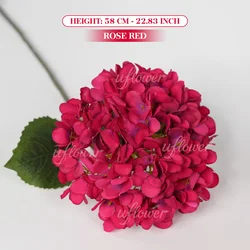 Elegant Silk Hydrangea Bouquet - 3pcs (Rose red)