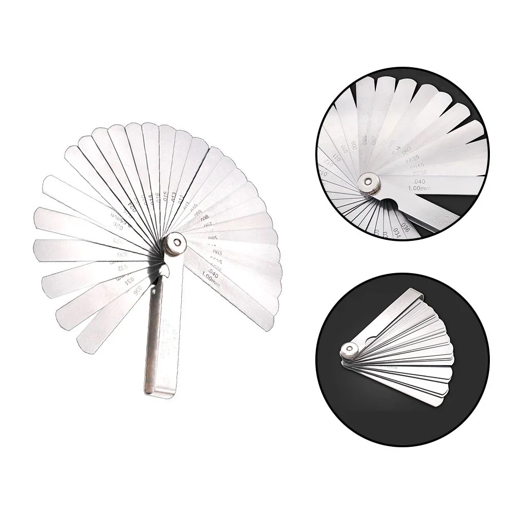 32 Blades Feeler Gauge Stainless Steel Metric 0.02-1.00mm Gap Filler Tune Up Gauge Filler Valve Clearance Measurement Tool feeler gauge