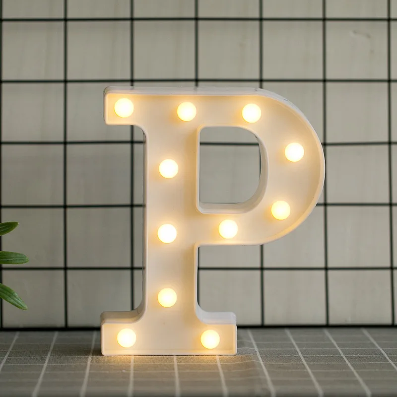 mushroom night light 22CM DIY A-Z Alphabet Letter LED Light White Up Symbol Indoor WALL Wedding Party Window Display Battery Lamp Romantic Decoration home depot dinosaur light Night Lights