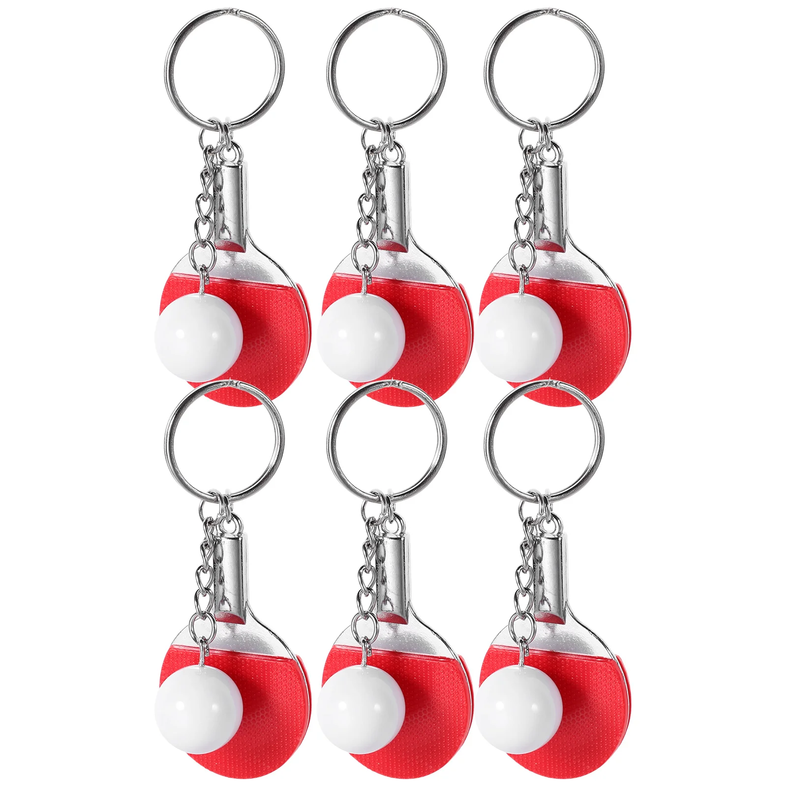 

6 Pcs Hanging Decor Key Chain Women Sports Accessories Car Red Keychain Metal Holder