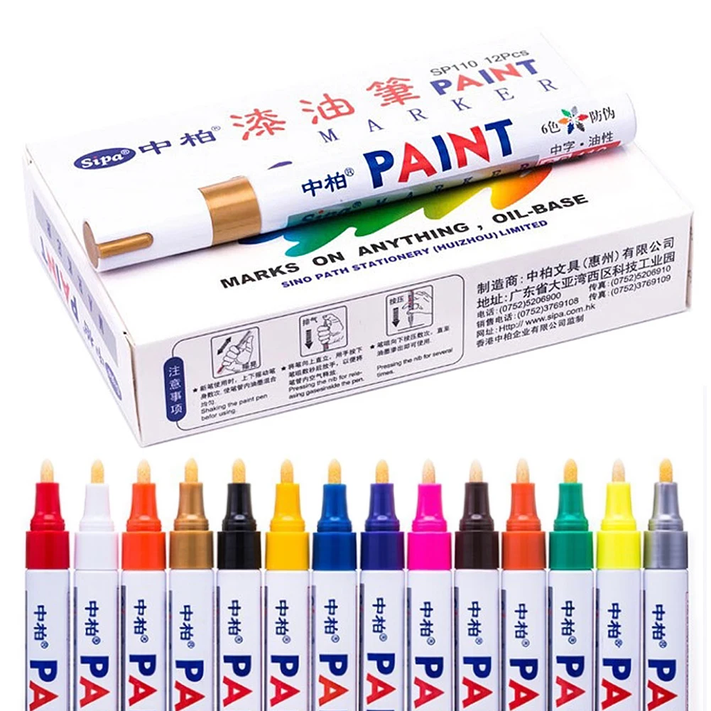 Marker Pens White Black Red Sketching Marker Pen Oily Waterproof Paint Pens For Calligraphy Painting Drawing DIY Graffiti