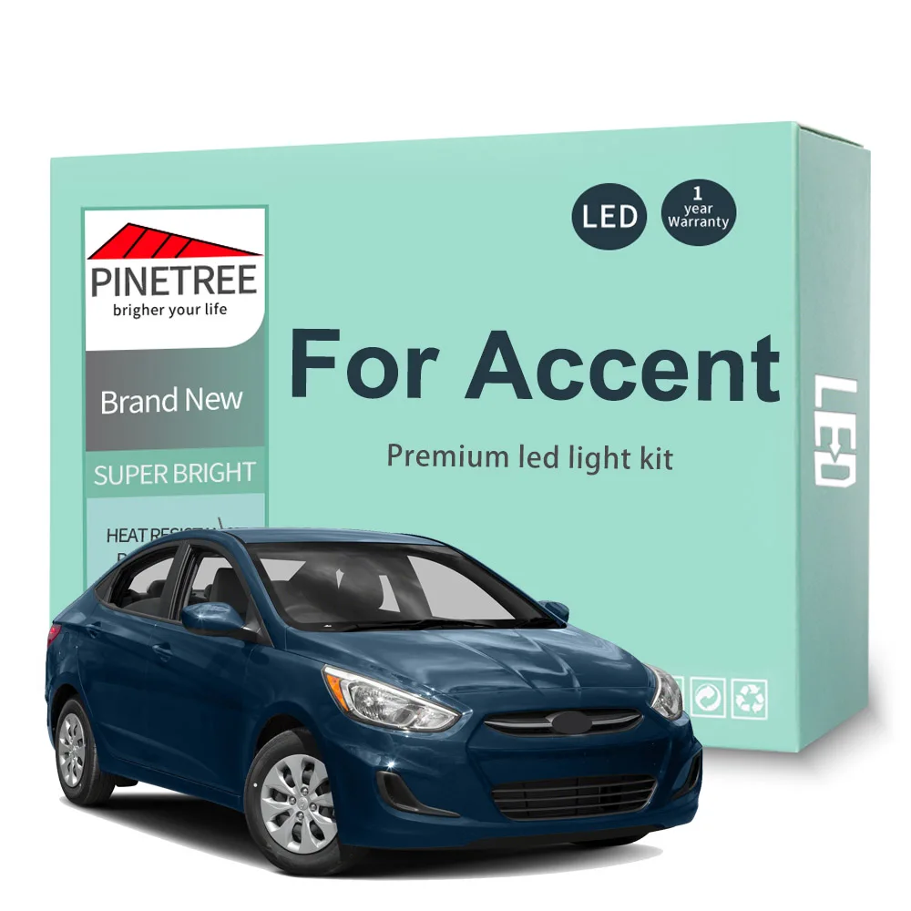 

13Pc Led Interior Light Kit For Hyundai Accent 2012-2017 Dome Map Trunk License Plate Light Canbus No Error